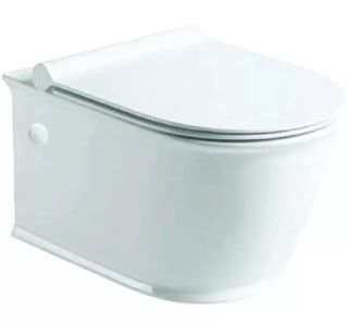 Комплект SantiLine SL-5009 + SL-01 безободковый белый унитаз с сиденьем микролифт и инсталляция с клавишей смыва хром